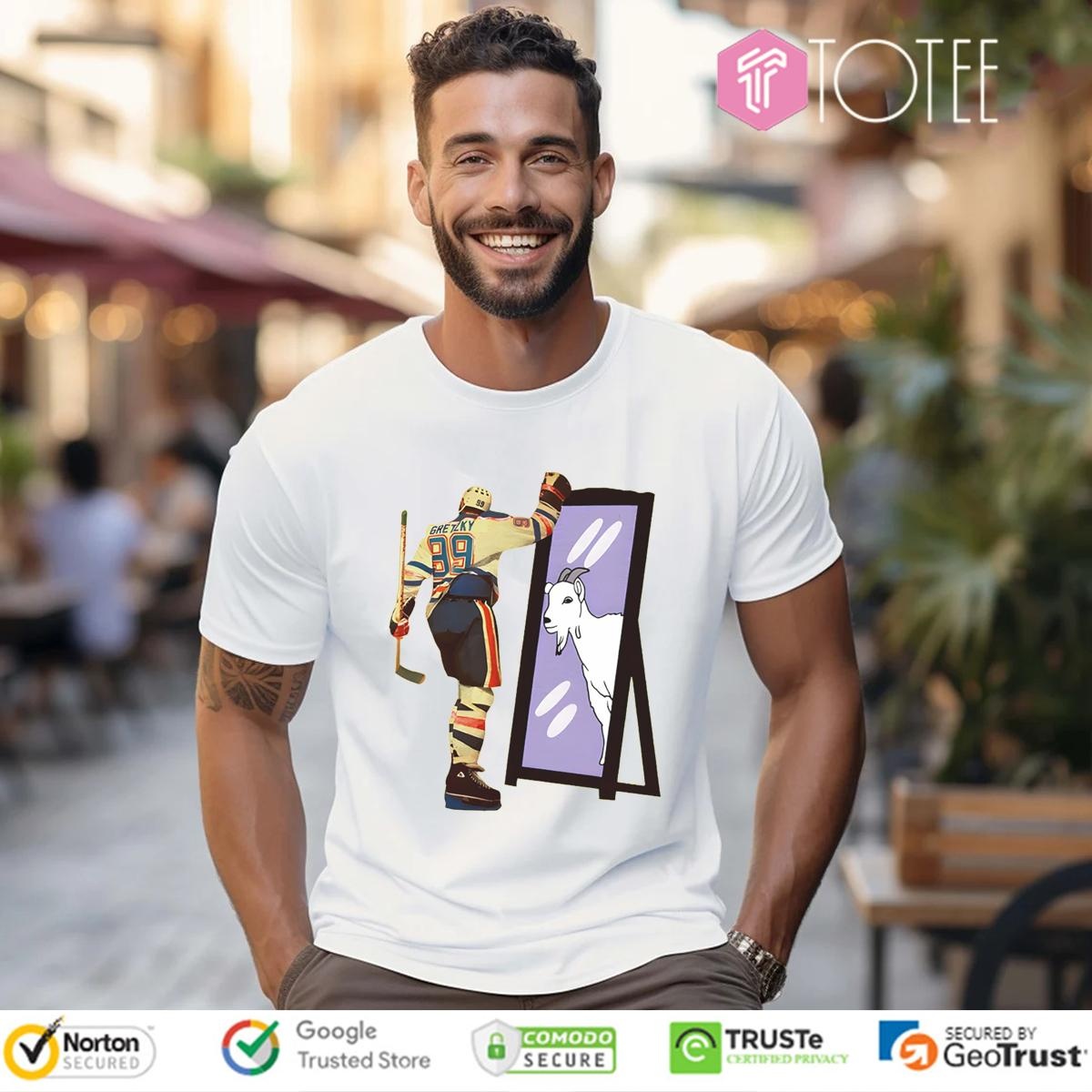 Wayne Gretzky Goat Mirror Edmonton Oilers T-shirt