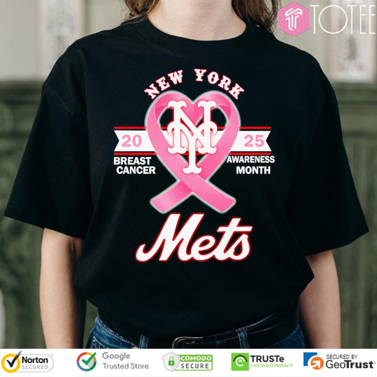 2025 Breast Cancer Awareness Month New York Mets Baseball T-shirt